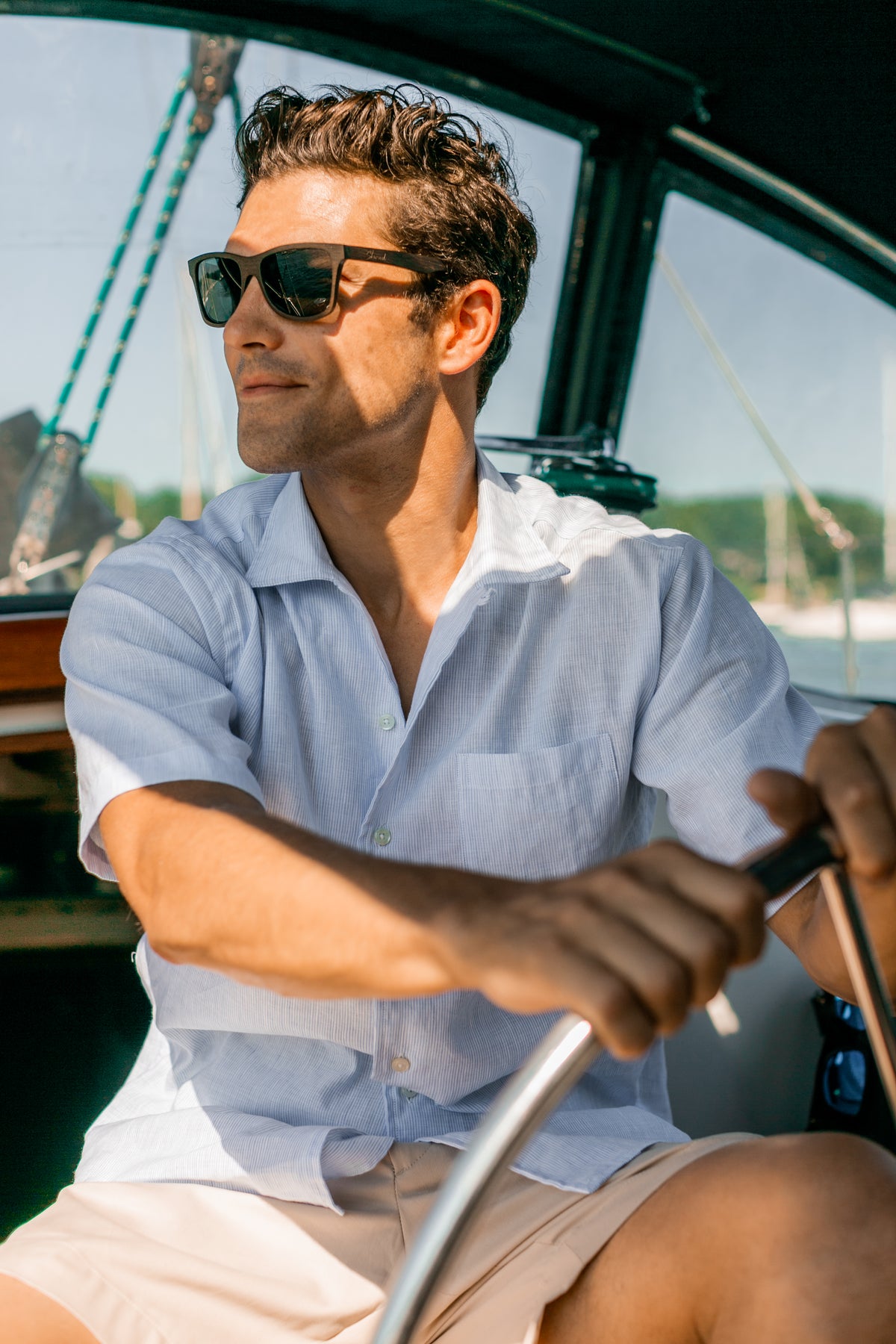 LINEN SHORT SLEEVE CAMP SHIRT