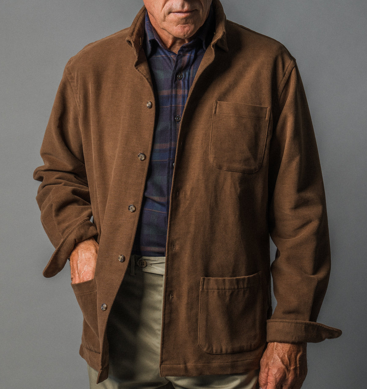 Sueded Moleskin Vicuna Wye Shirt Jacket