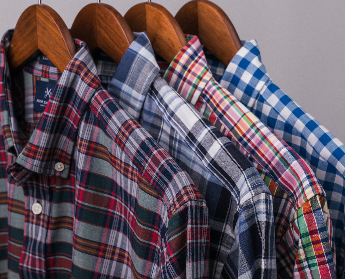 Rainbow Multi-color Madras Long Sleeve Sport Shirt