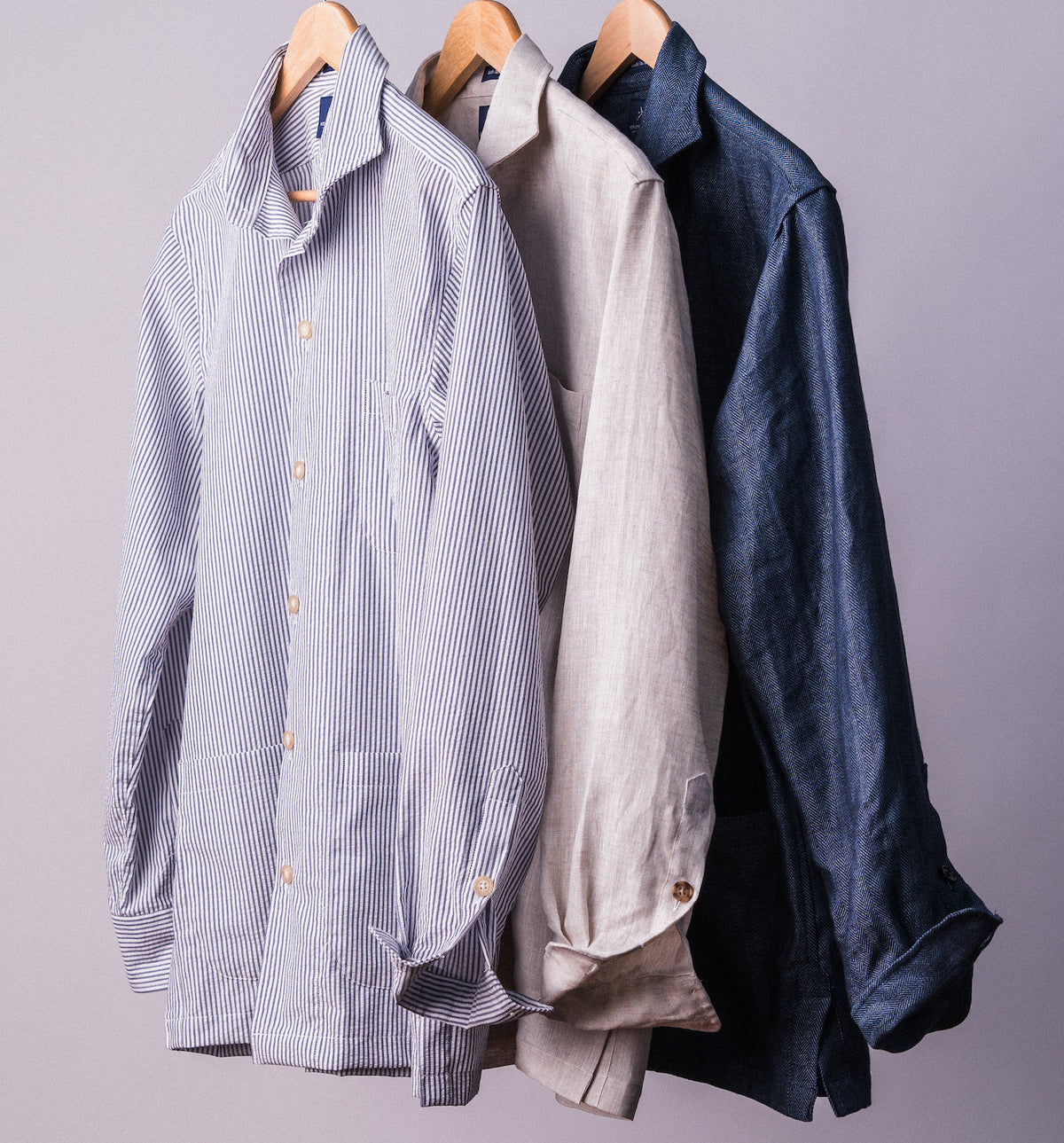 Oatmeal Linen Wye Shirt Jacket