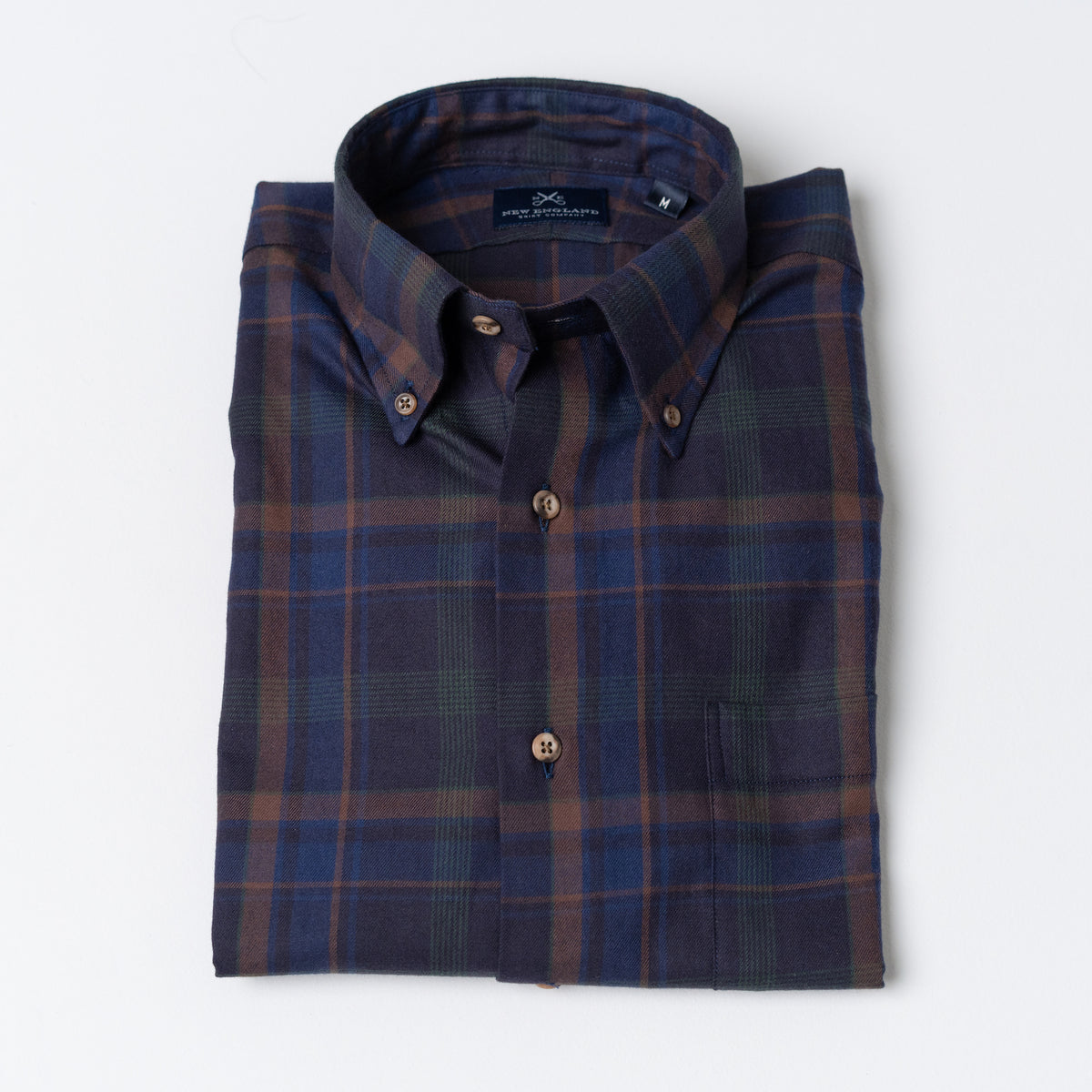 Button down Navy Multi-color plaid Sport Shirt