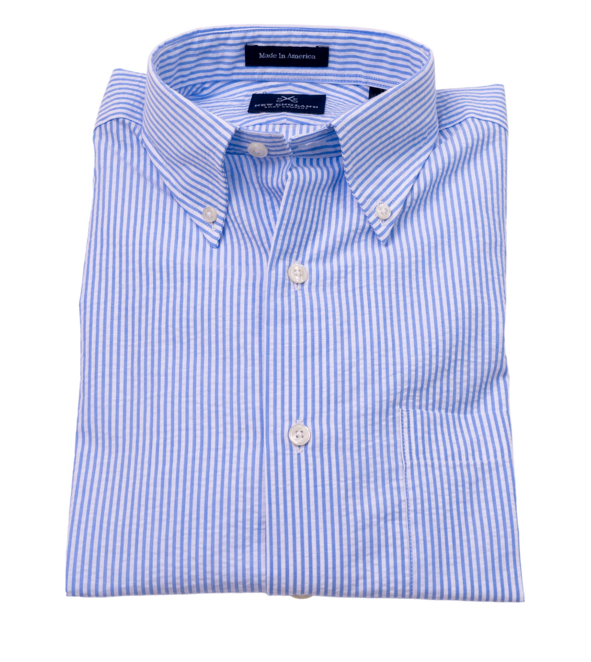 Blue Stripe Seersucker Sport Shirt