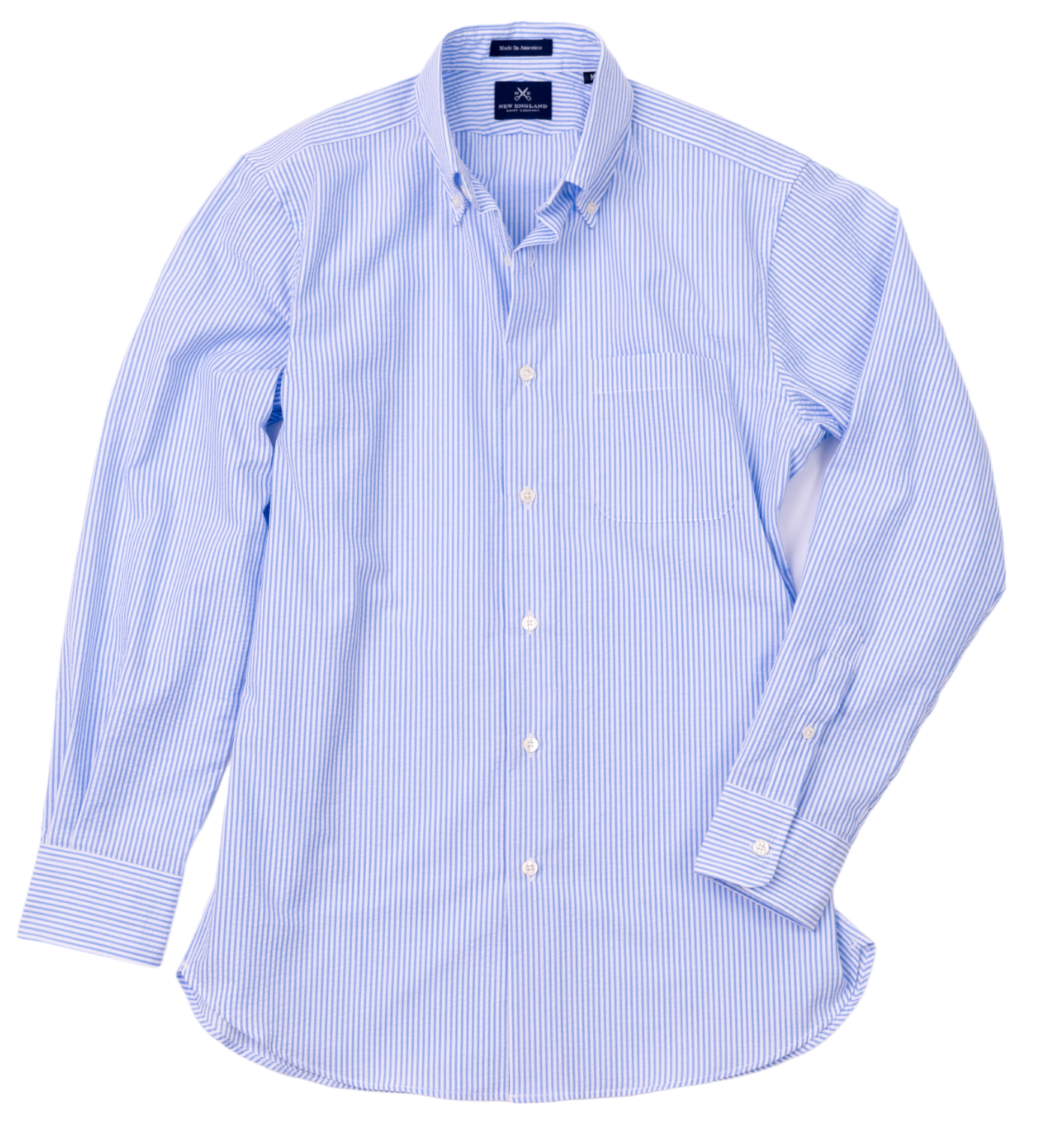 SEERSUCKER BUTTON DOWN SPORT SHIRT - BLUE STRIPE S SEERSUCKER BUTTON DOWN SPORT SHIRT - BLUE STRIPE S