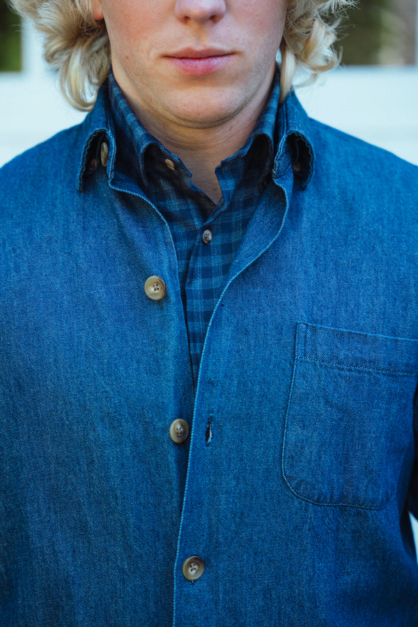Denim Dark Indigo Washed Wye Jacket - NewEnglandShirtCo