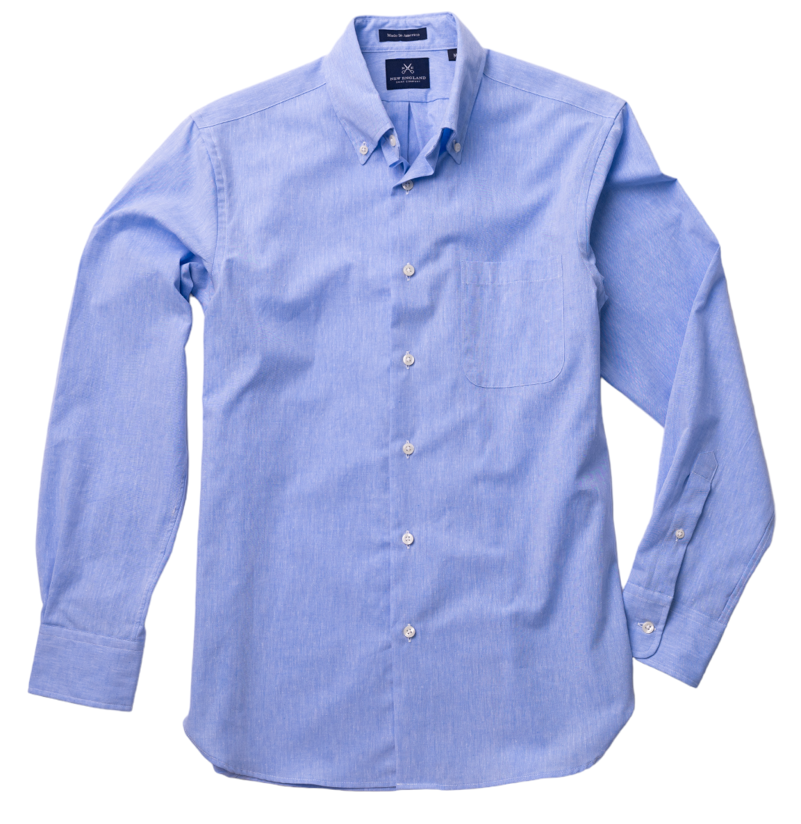 Bristol Button down Blue Cotton-Linen Sport Shirt