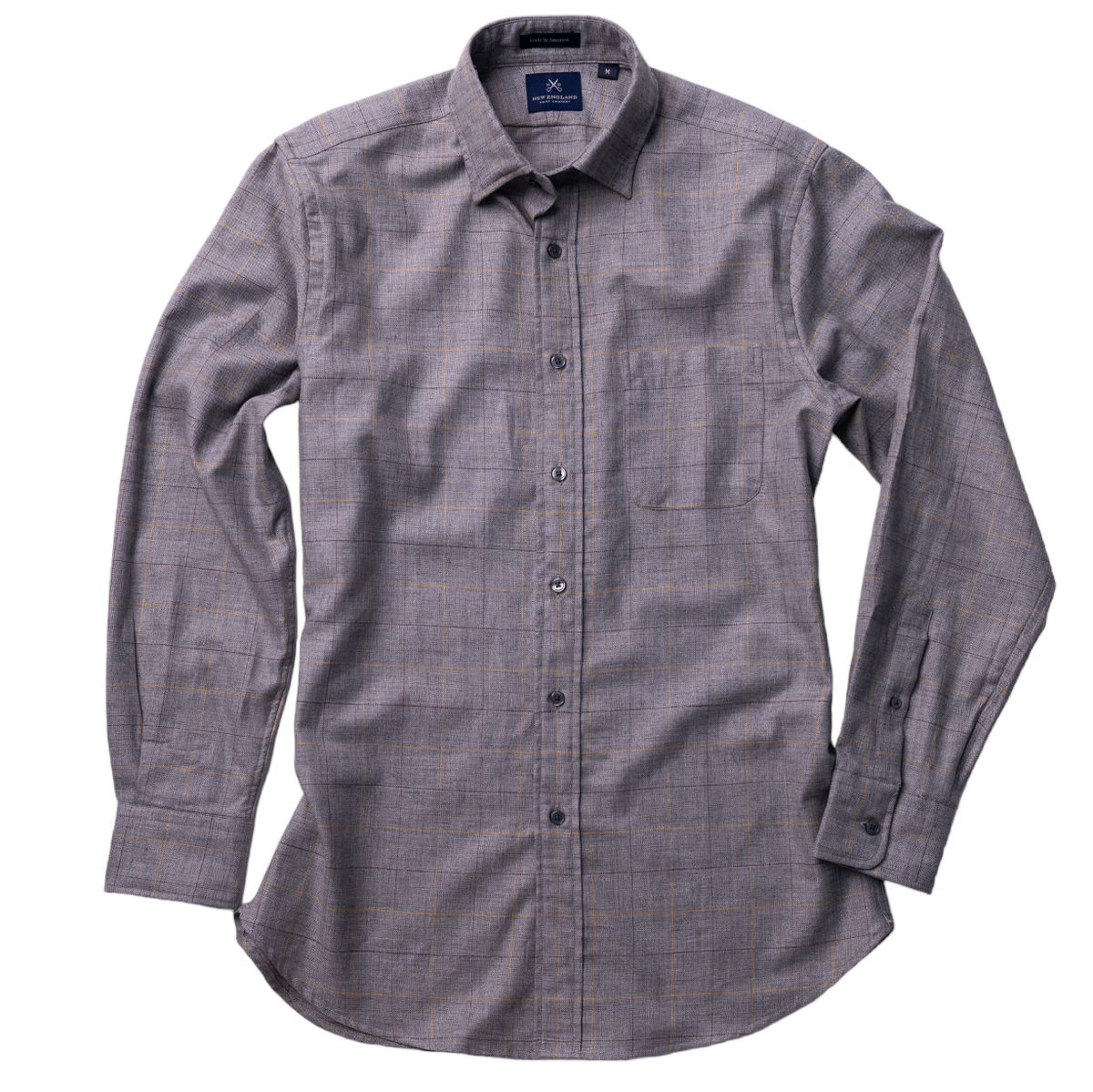 Hidden Button down Grey plaid Sport Shirt
