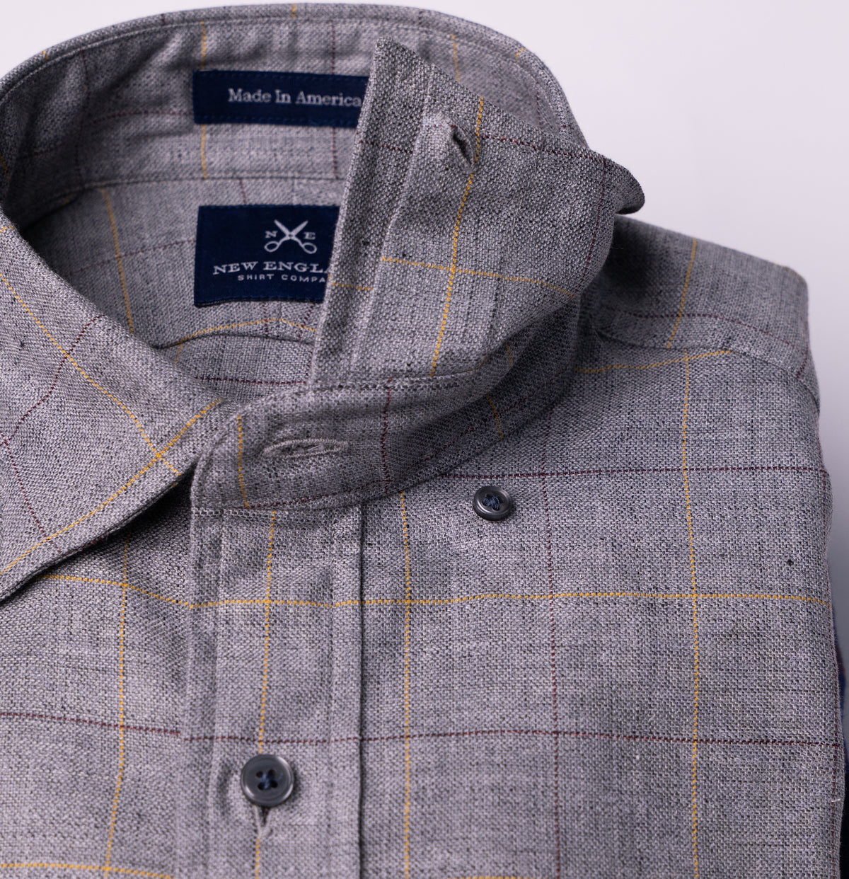 Hidden Button down Grey plaid Sport Shirt