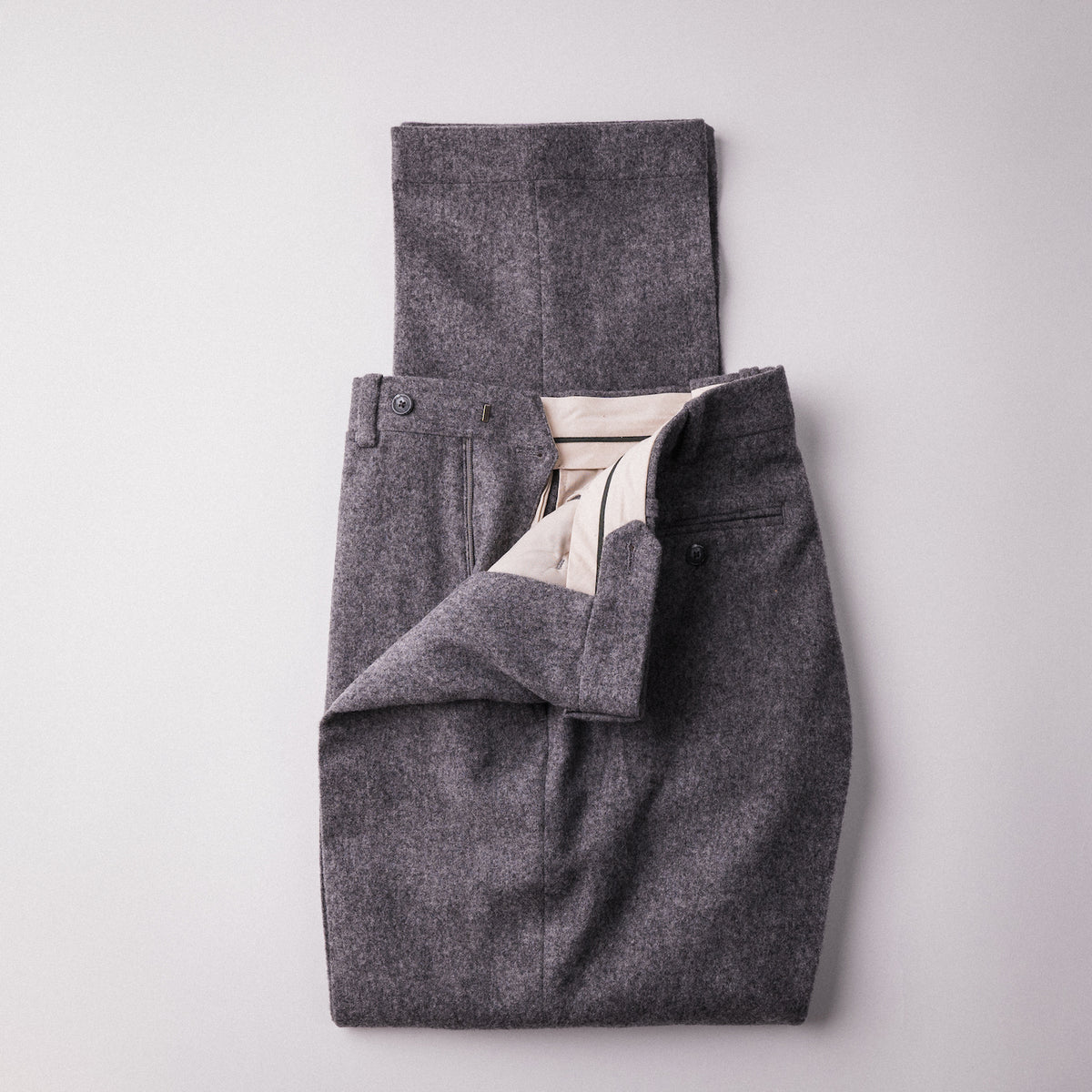 Grey Wool Flannel Trouser