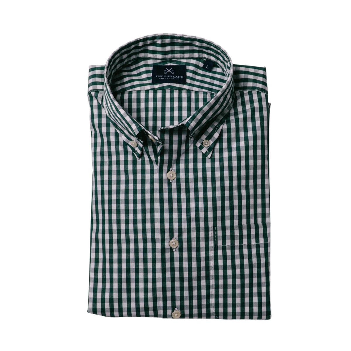 Button-down Kelly Gingham Cotton Poplin Sport Shirt