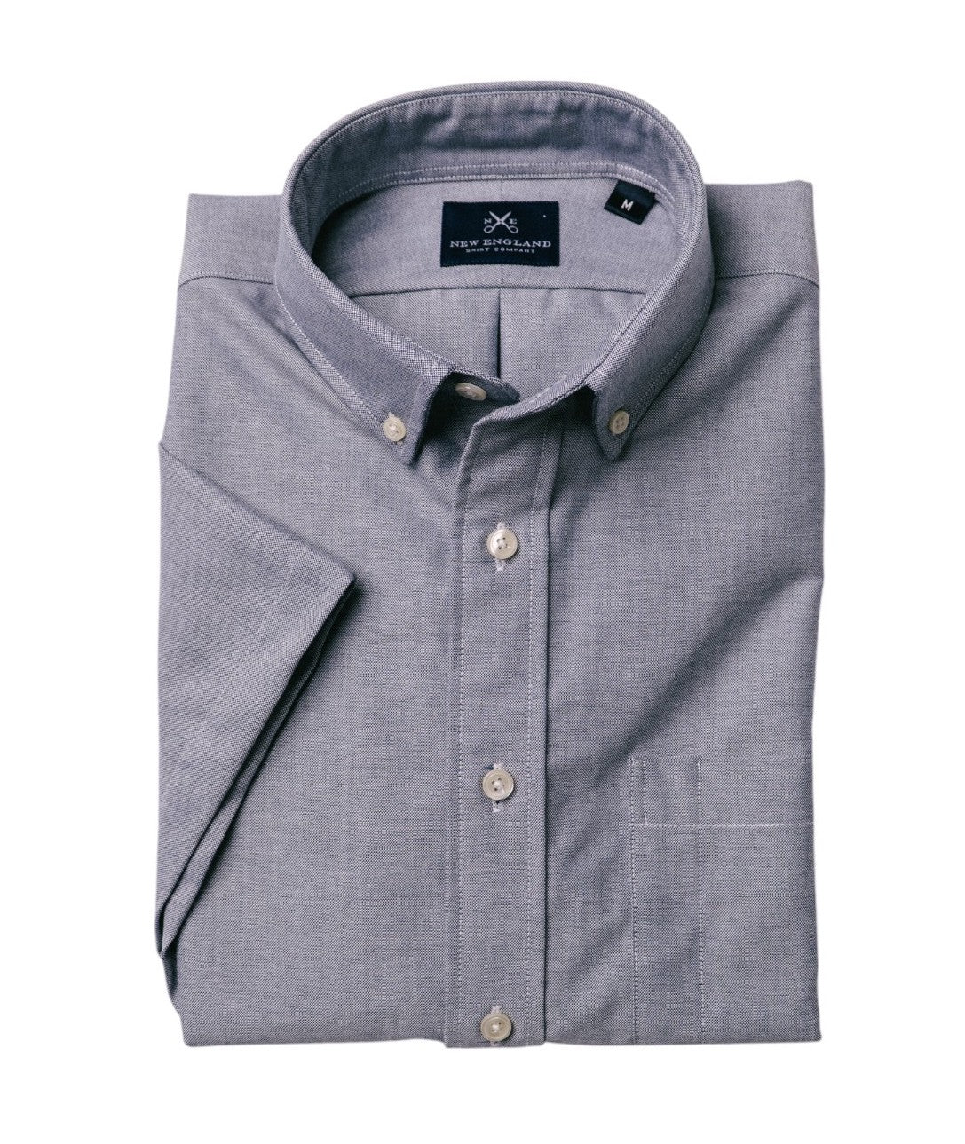 Grey Indigo Oxford Short Sleeve Button-down Artist Shirt