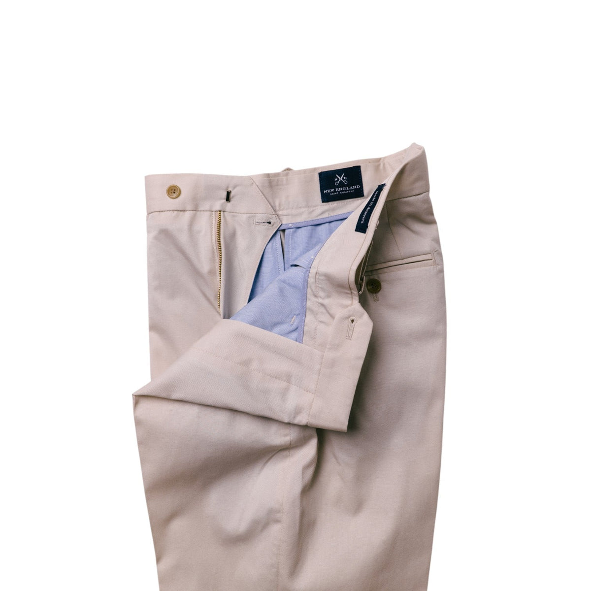 Stone Cotton Poplin Tapered Trouser