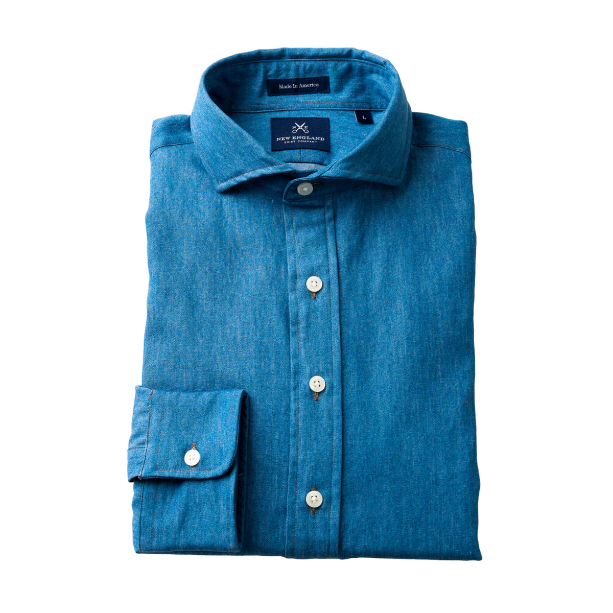 Popover Light Indigo Chambray Denim Sport Shirt