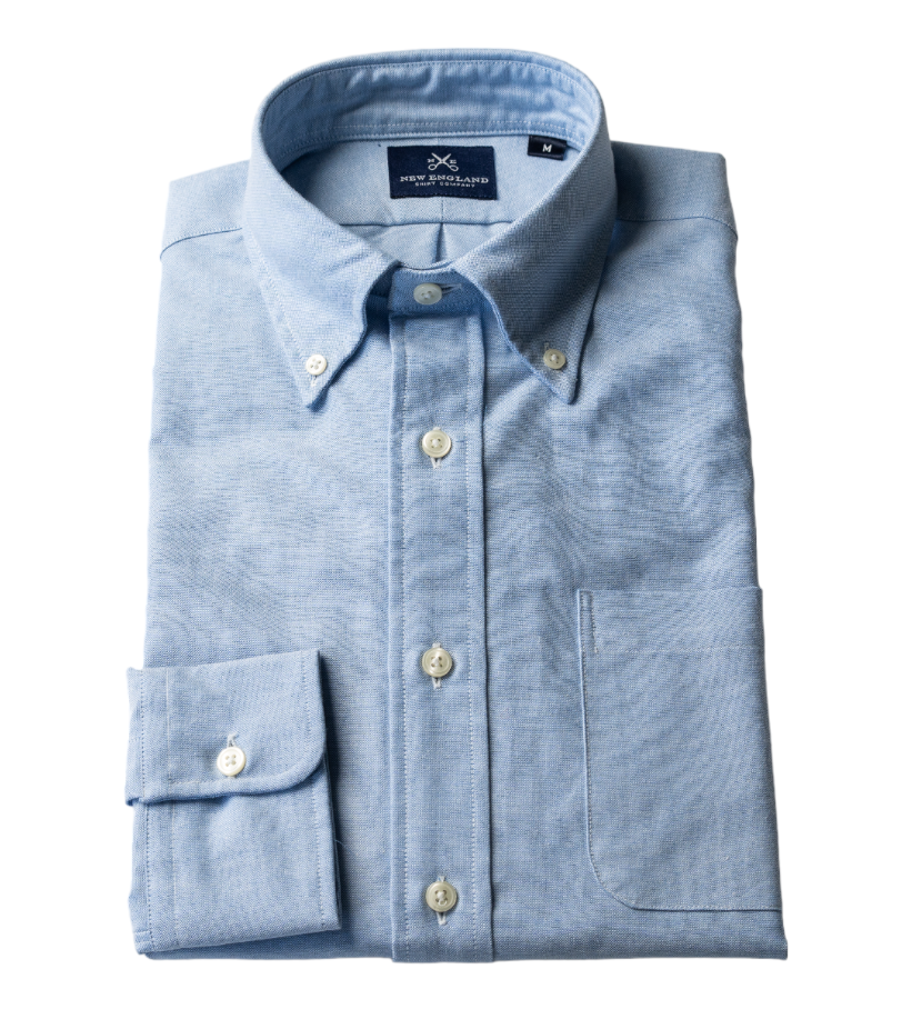 Elbow Patch Button-down Blue Oxford Sport Shirt