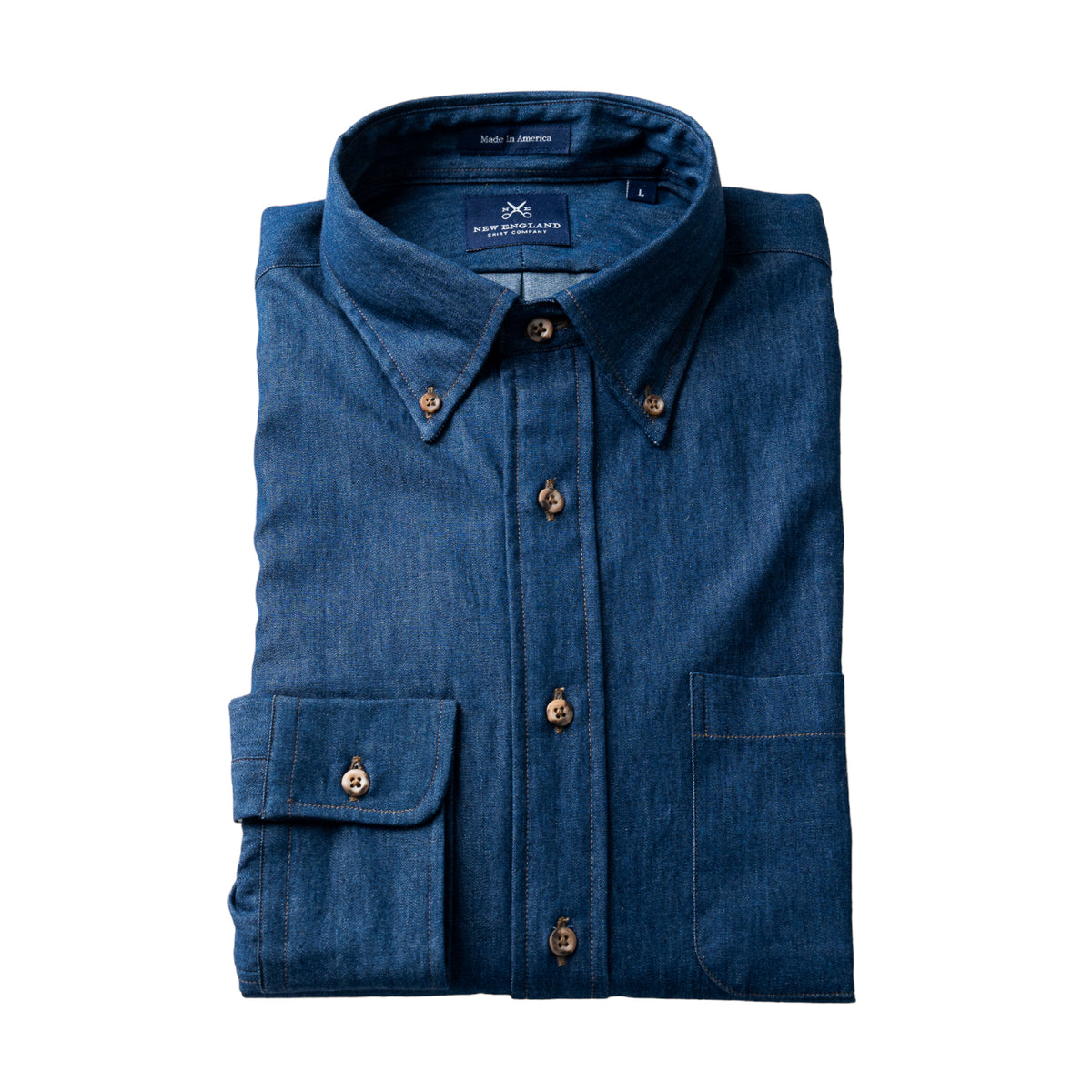 Bristol Button-down Dark Indigo Chambray Denim Sport Shirt