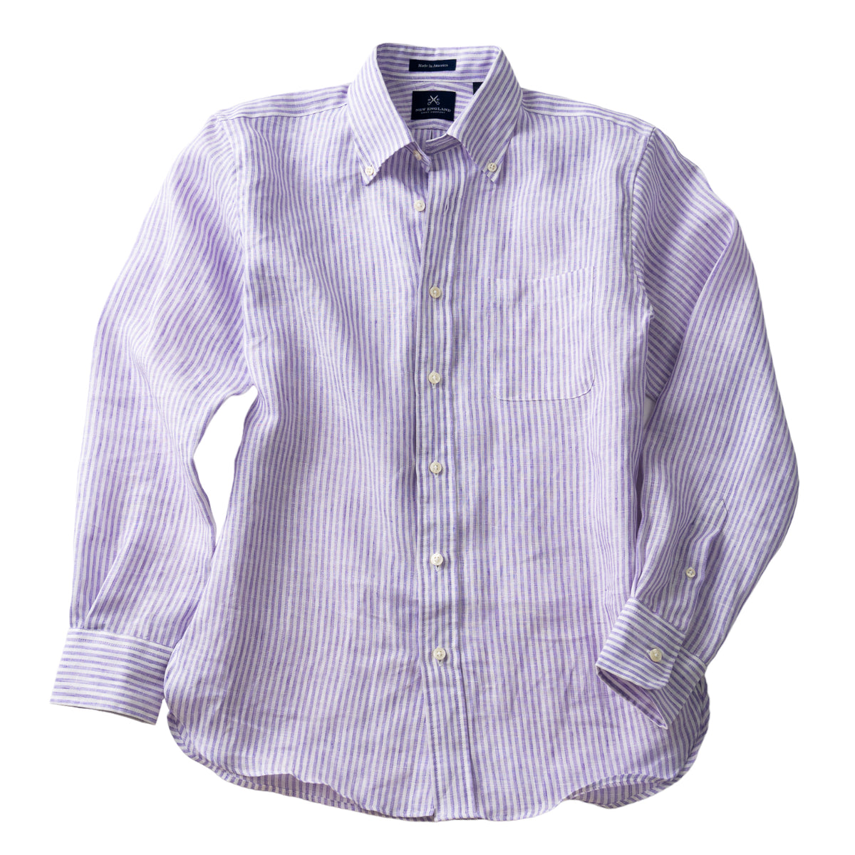 Bristol Button-down Lavender Stripe Linen Sport Shirt