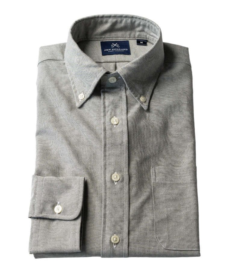 Elbow Patch Button-down Grey Oxford Sport Shirt