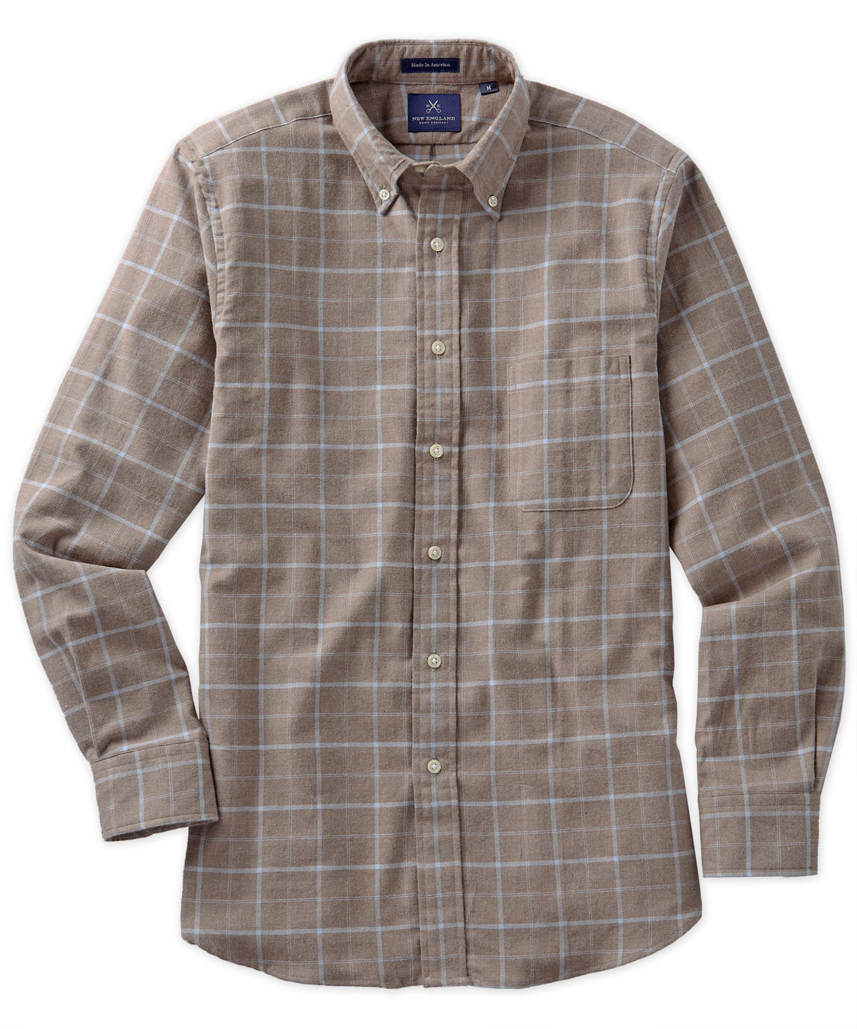 Bristol Button-Down Dark Shadow Heather Flannel Sport Shirt