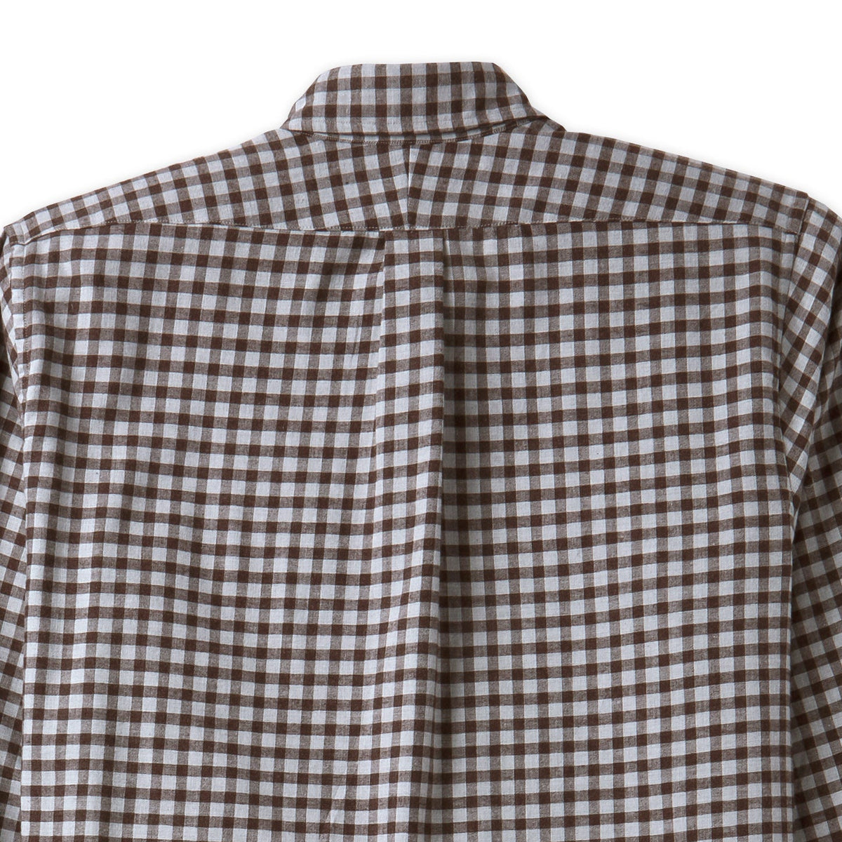 Bristol Button-Down Cocoa Snow Gingham Flannel Sport Shirt