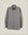 A gray long-sleeve button-down shirt with a chest pocket, displayed flat against a light beige background.  Made in USA Oxford Cloth Button Down shirt.