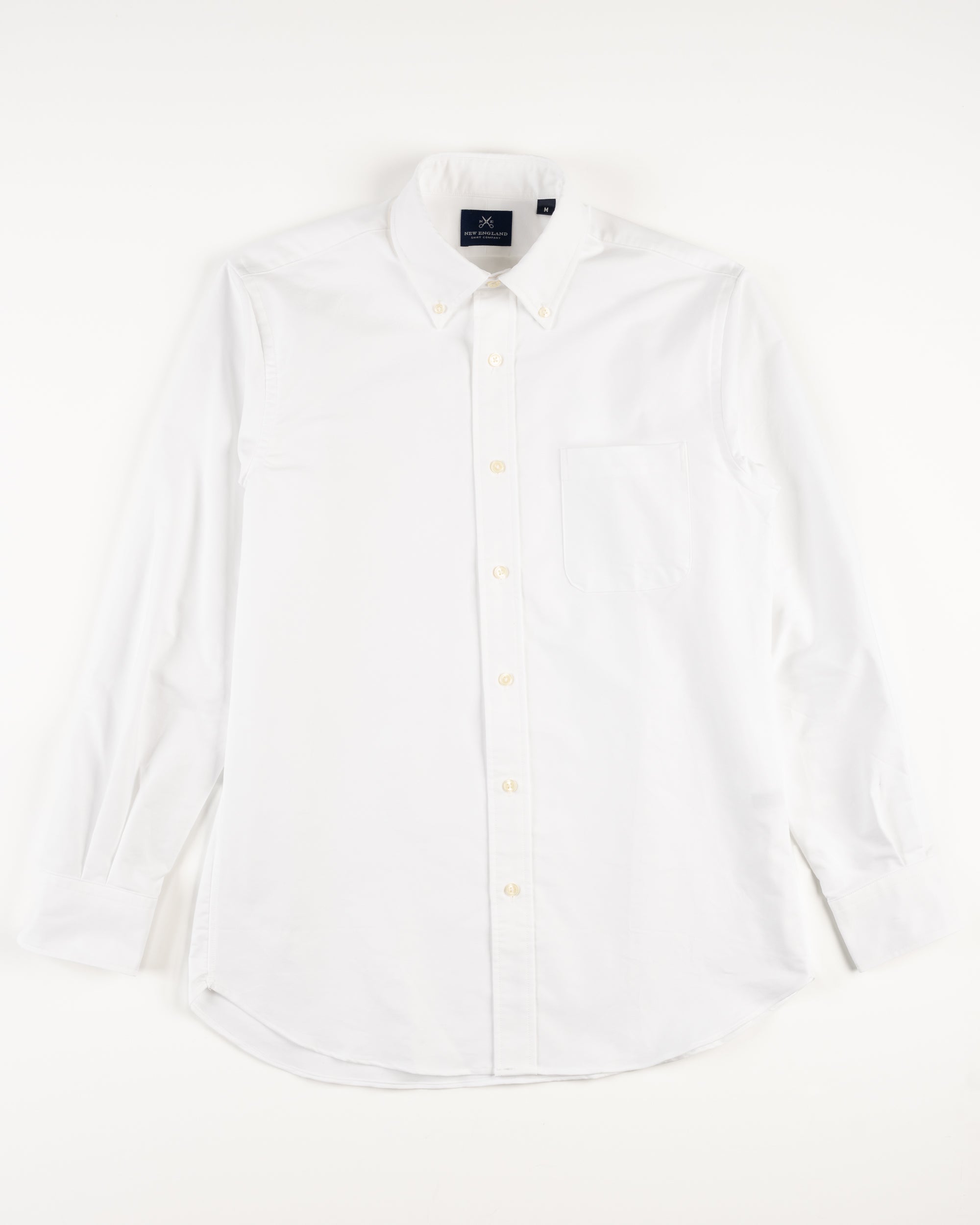 White Oxford button-down with button-down collar and chest pocket