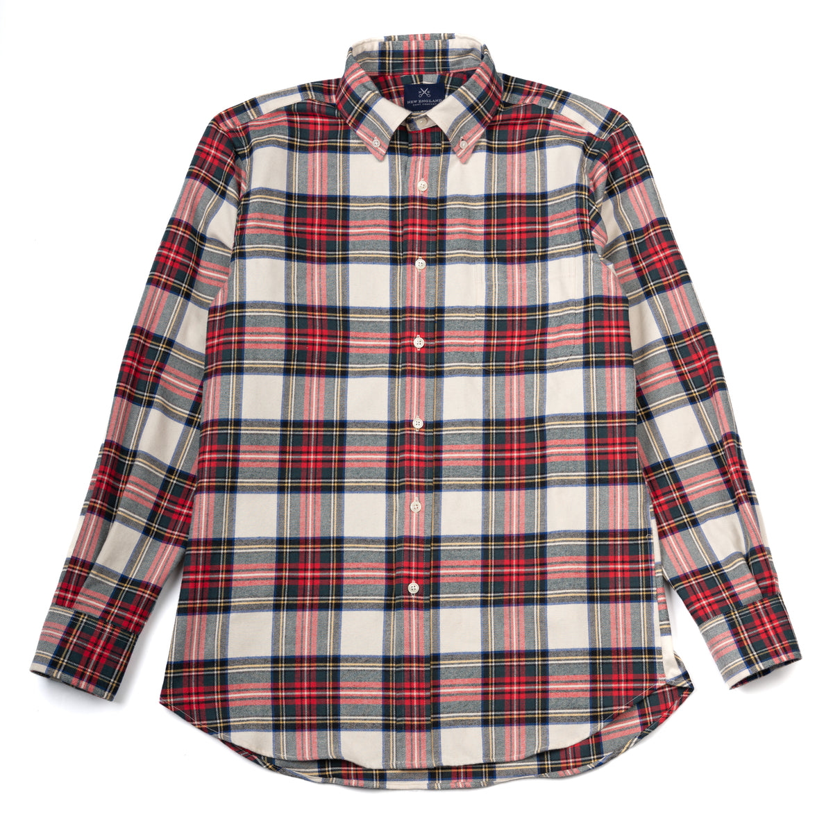 Bristol Button down White Red Green plaid Sport Shirt