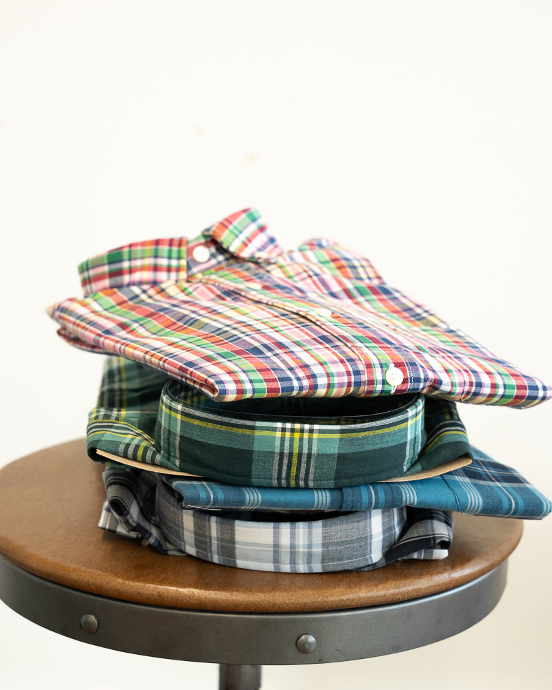 Authentic Madras Long Sleeve Button Down - Deep Teal and Blue