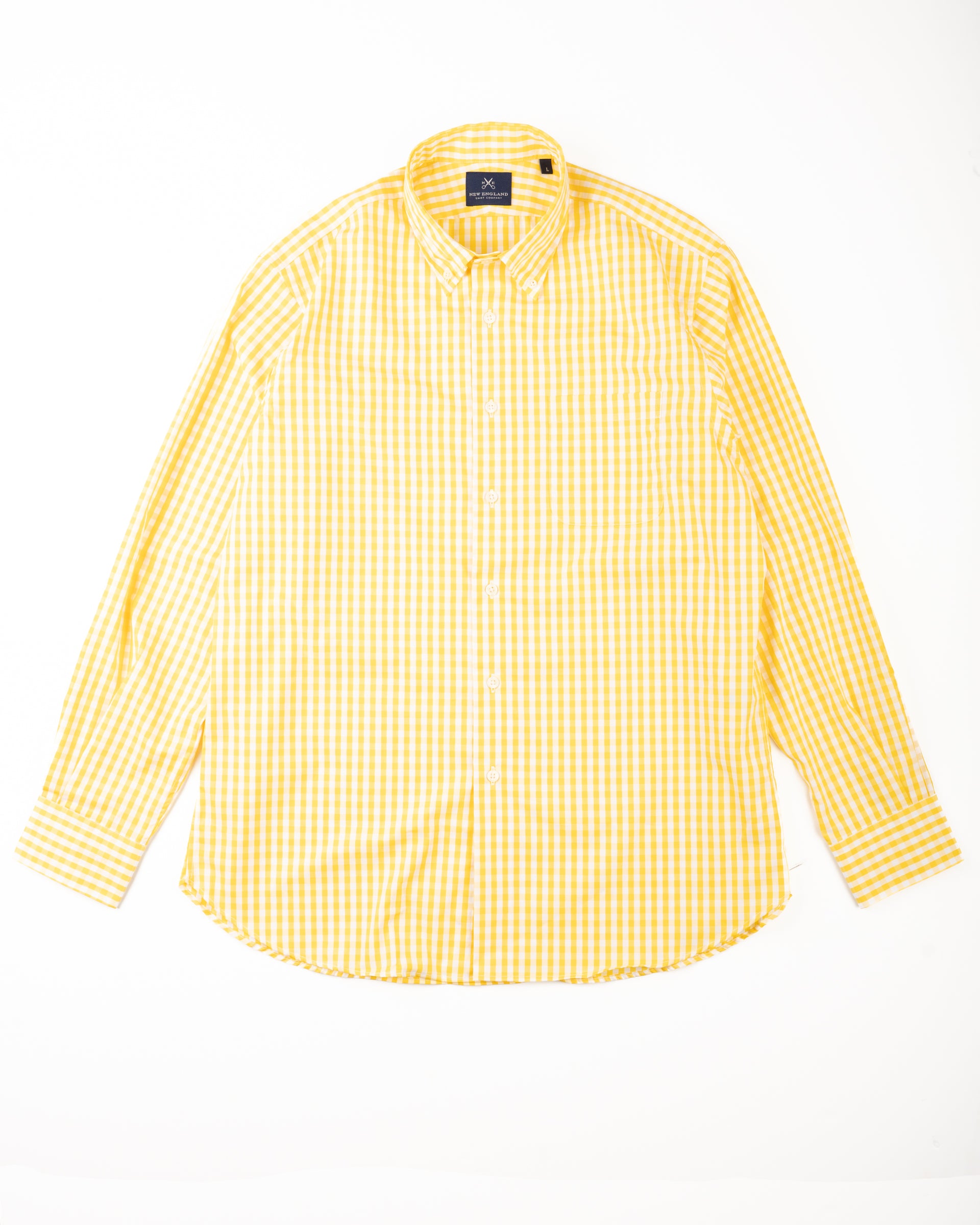 men's yellow gingham dress shirt yellow dress shirt mens Comfort Stretch Non-Iron Check Dress Shirt With Contrast Trim