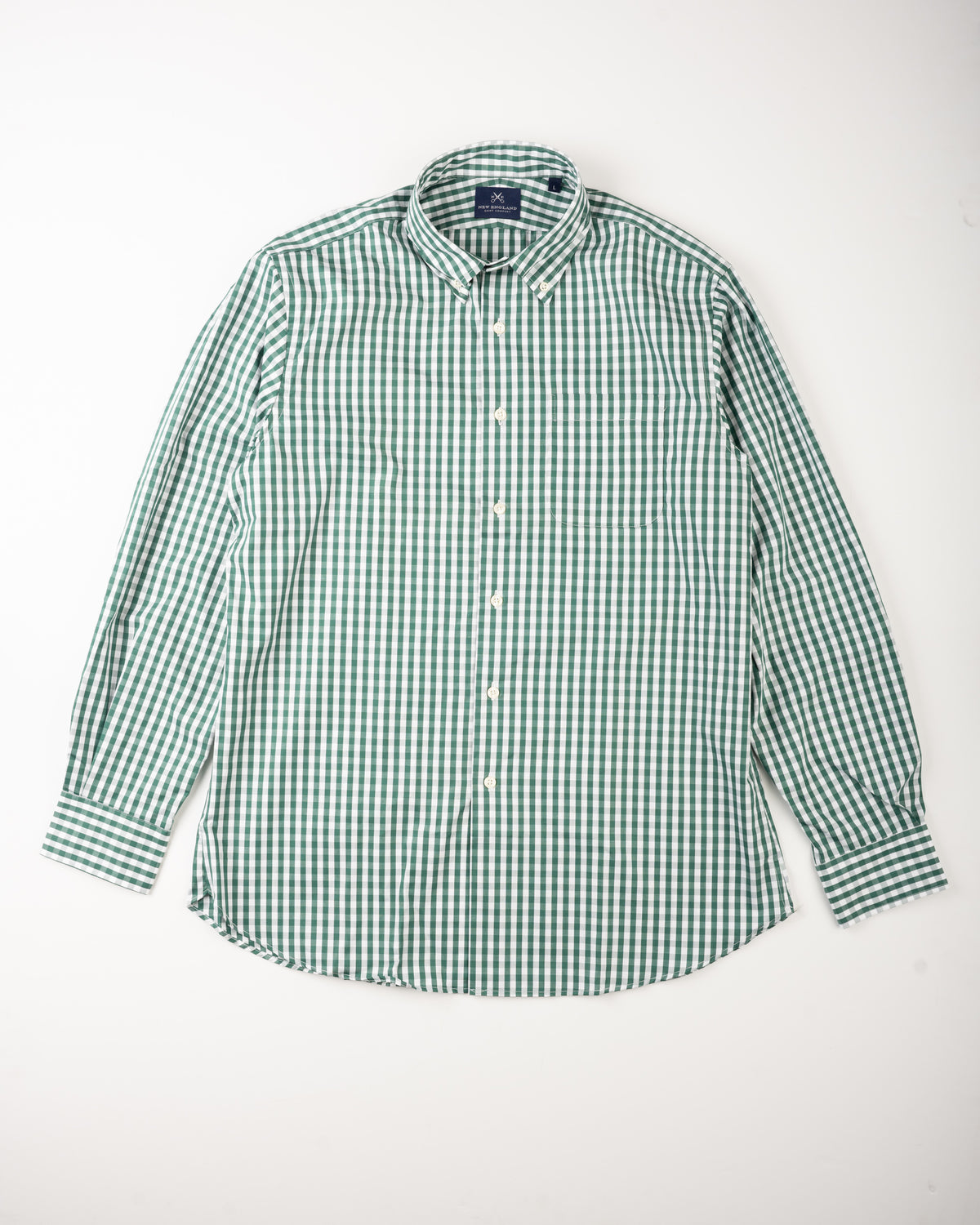 Button-down Kelly Gingham Cotton Poplin Sport Shirt