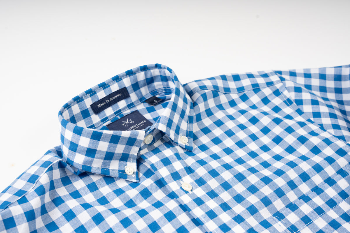 Bristol Button-down Royal Gingham Cotton Madras Sport Shirt