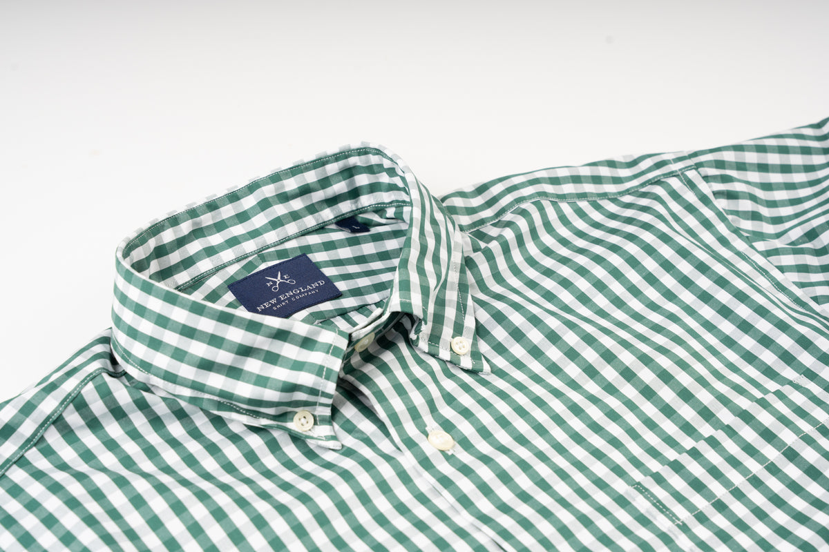 Button-down Kelly Gingham Cotton Poplin Sport Shirt