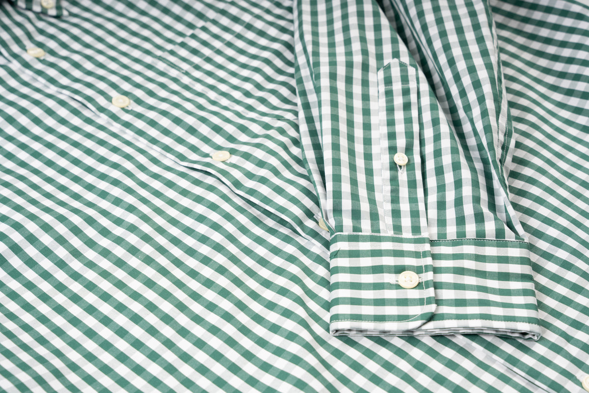 Button-down Kelly Gingham Cotton Poplin Sport Shirt