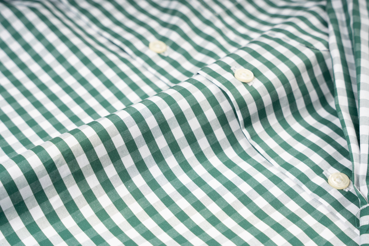 Button-down Kelly Gingham Cotton Poplin Sport Shirt