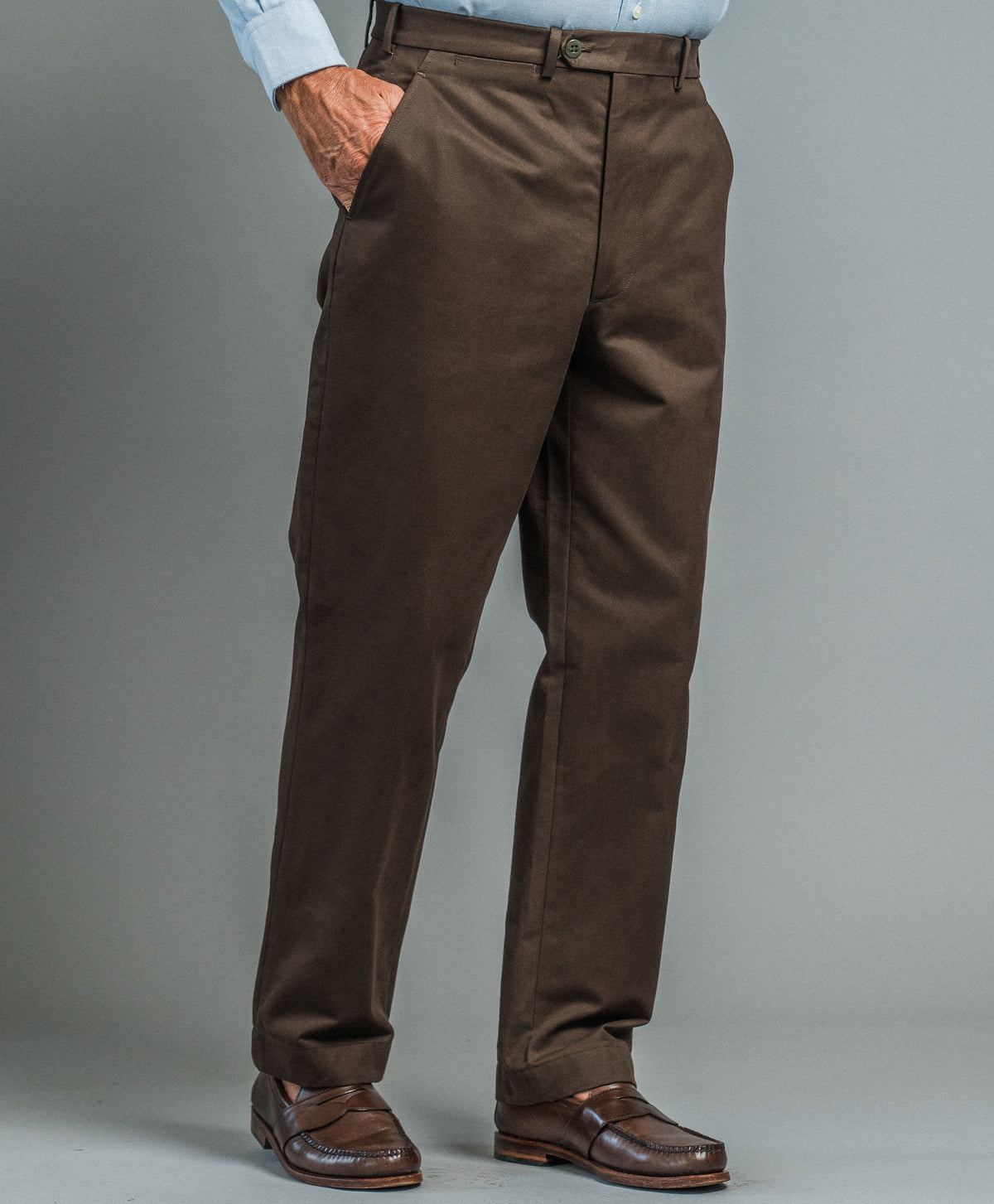 Classic Fit Brown Cotton Chino
