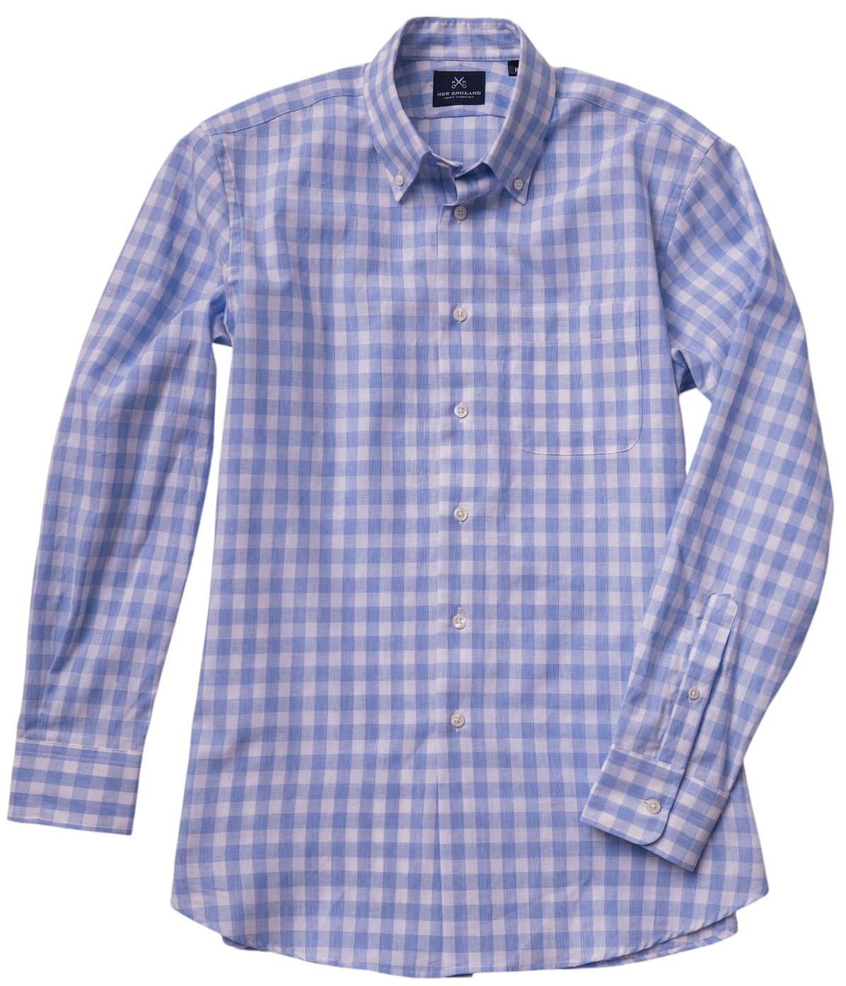 Bristol Button-down Blue Bold Gingham Cotton-Linen Sport Shirt