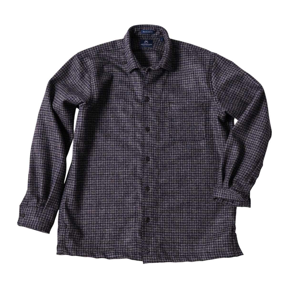 Abraham Moon Charcoal Check Tweed Overshirt