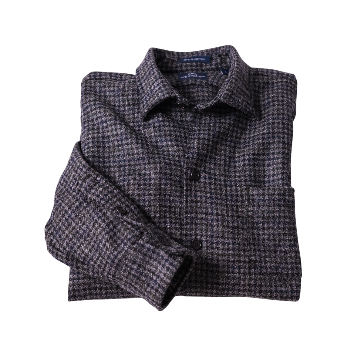 Abraham Moon Charcoal Check Tweed Overshirt