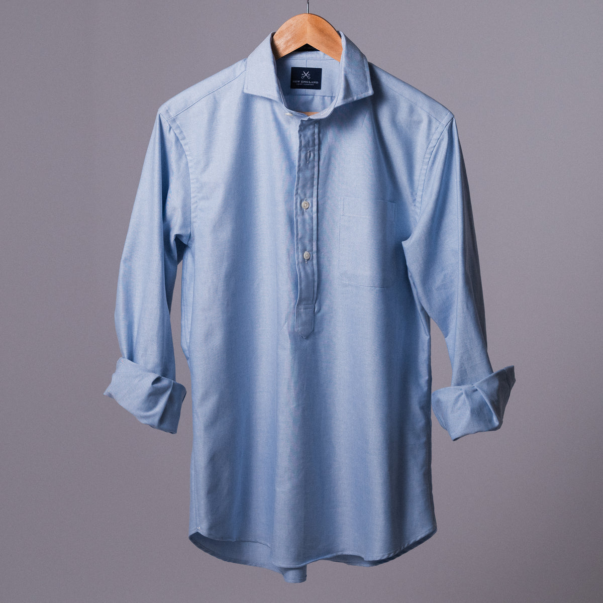 Popover Blue Oxford Sport Shirt