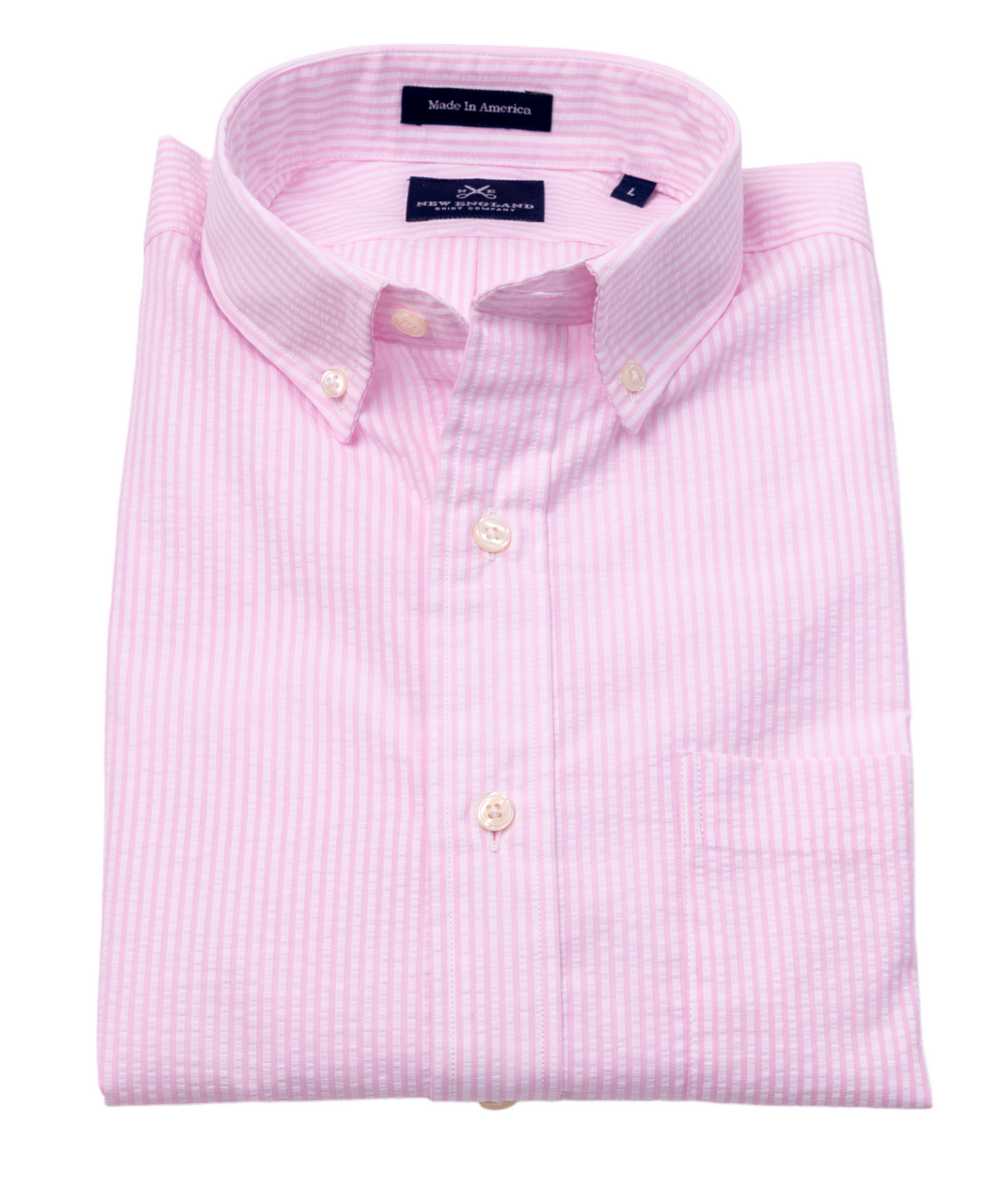 Pink Stripe Seersucker Sport Shirt