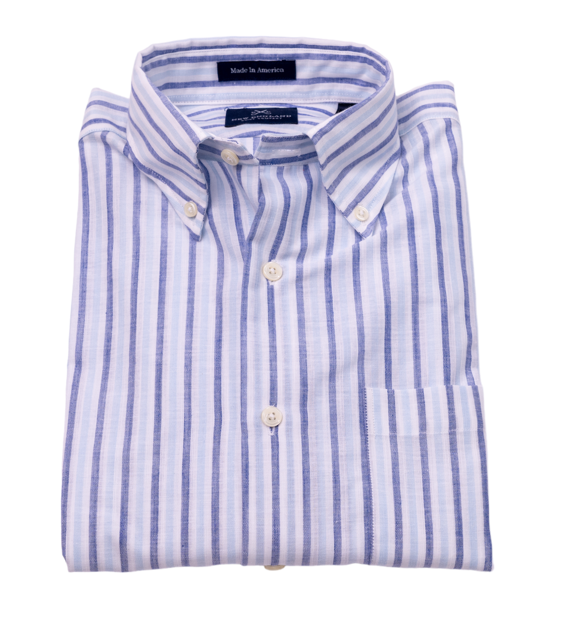 Bristol Button-down Blue Stripe Linen Sport Shirt