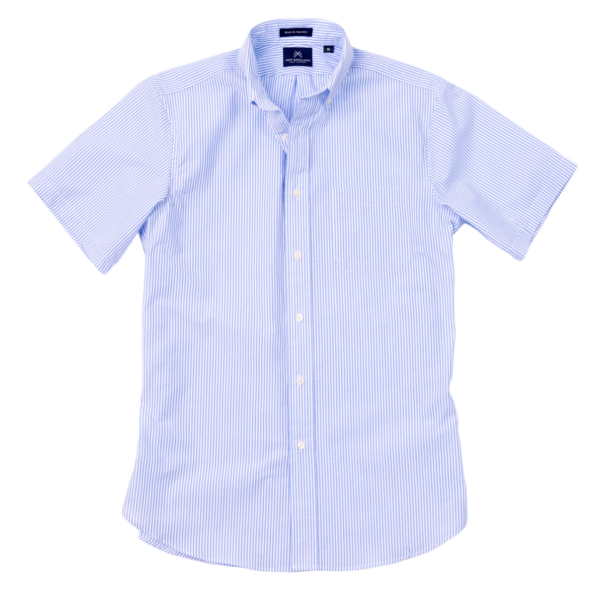 Blue Stripe Short Sleeve Seersucker Sport Shirt