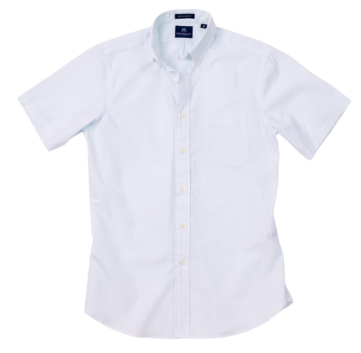 Mint Stripe Short Sleeve Seersucker Sport Shirt