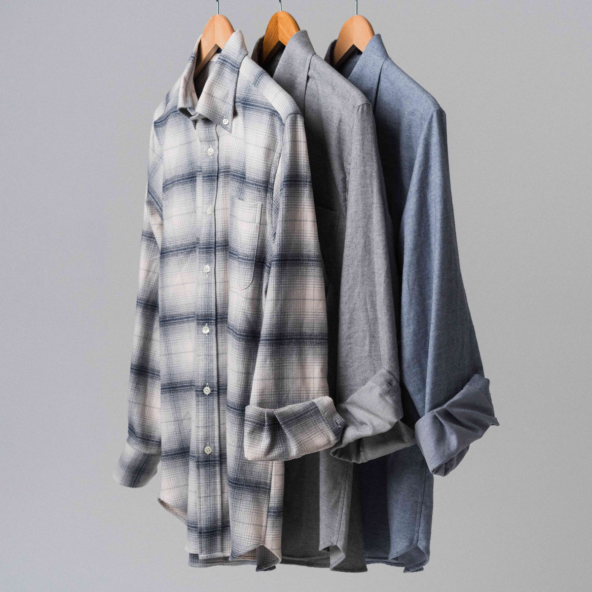 Luxury Light Grey Flannel Sport Shirt