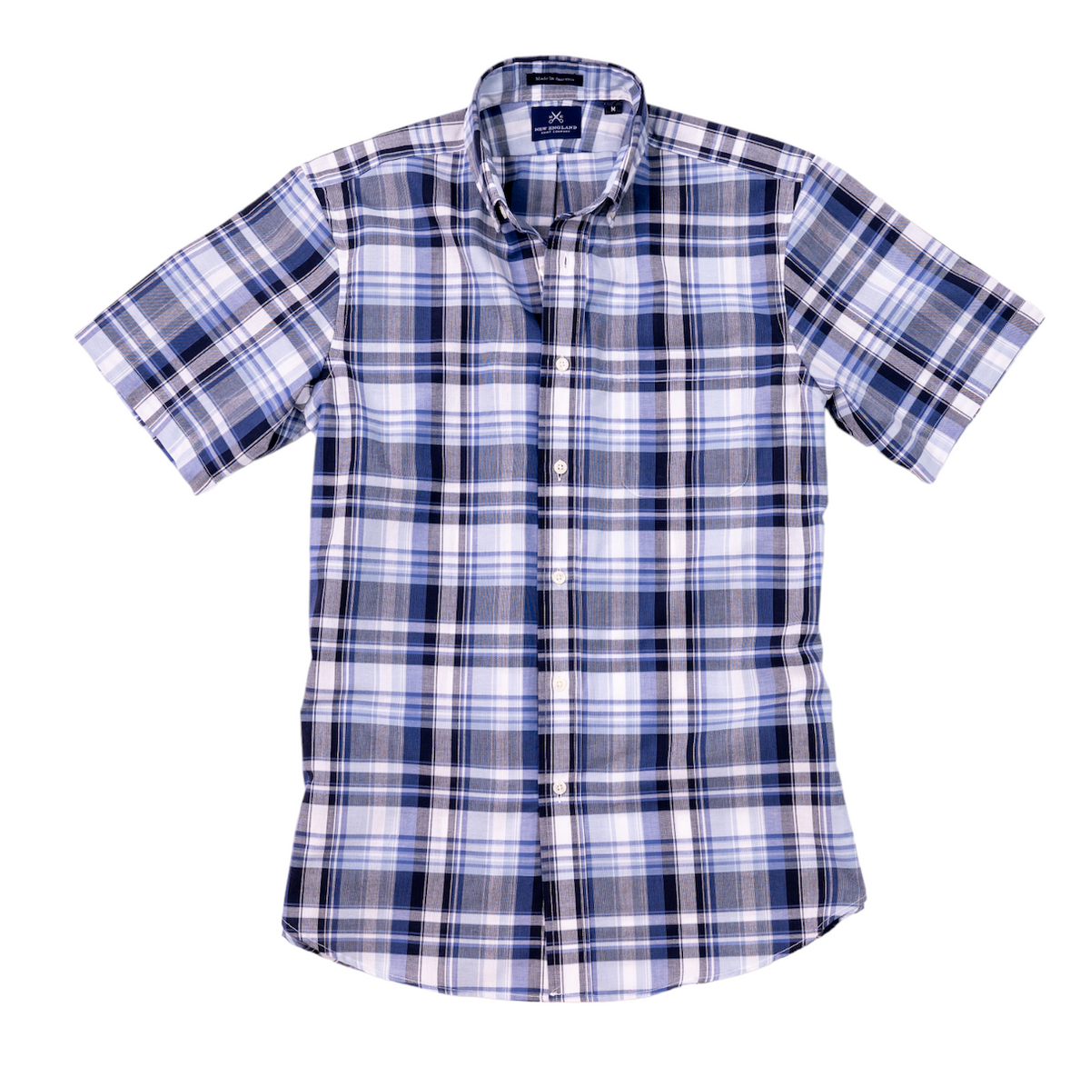 Blue Madras Short Sleeve Sport Shirt