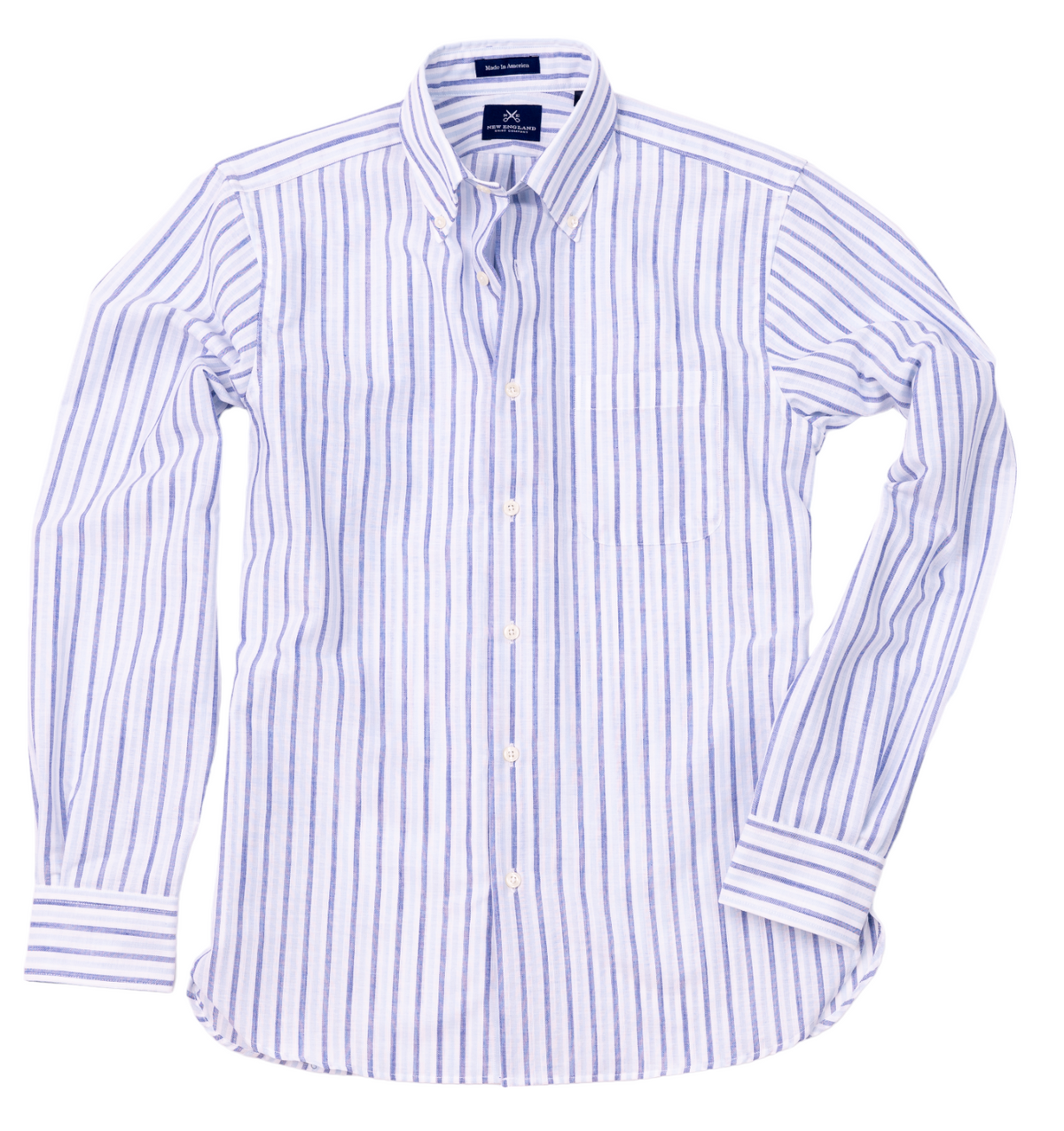 Bristol Button-down Blue Stripe Linen Sport Shirt