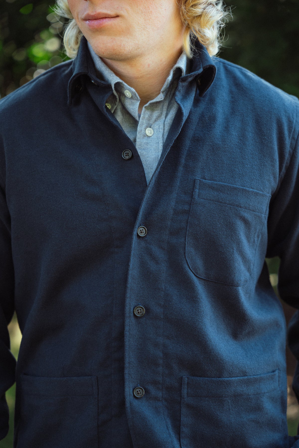 Sueded Moleskin Navy Wye Shirt Jacket