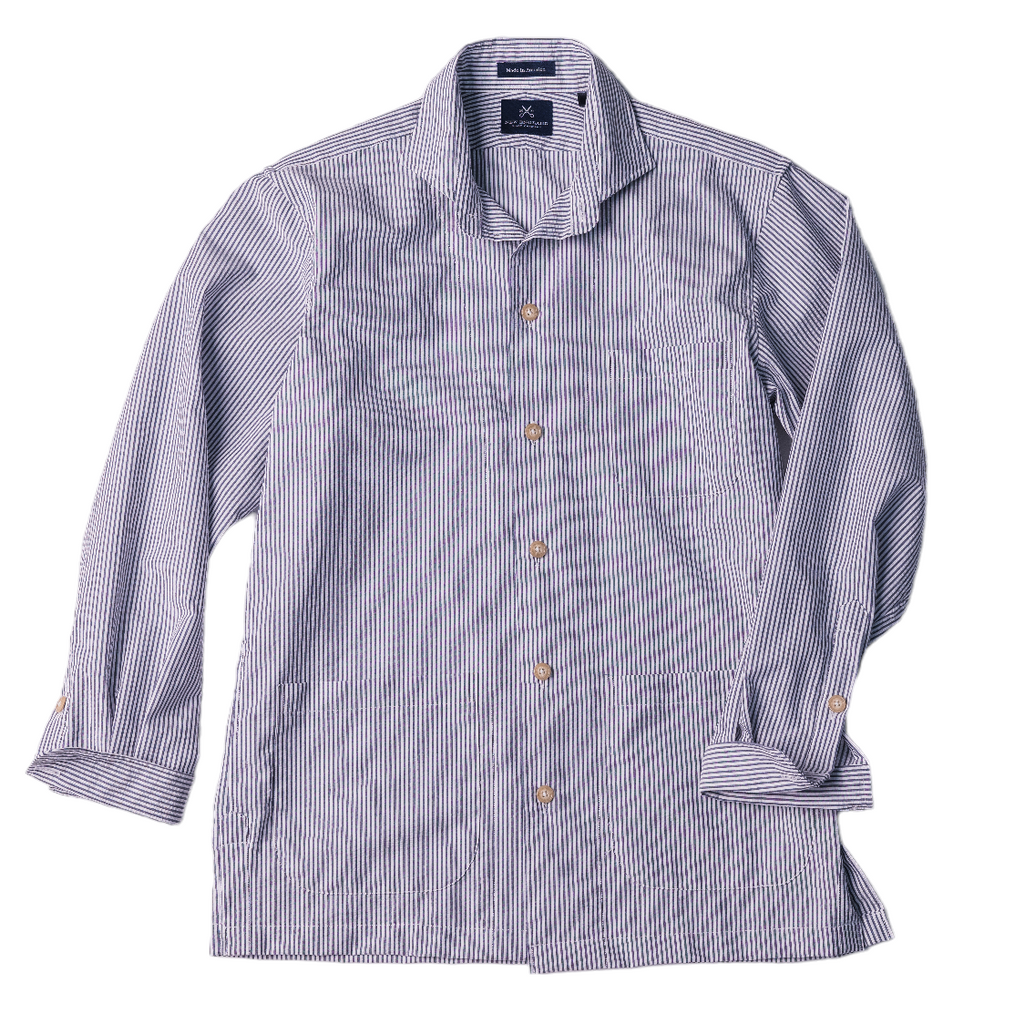F.ILLUMINATEのSeersucker Check Shirt 全2色 Blue Stripe Seersucker Wye Shirt Jacket - NewEnglandShirtCo