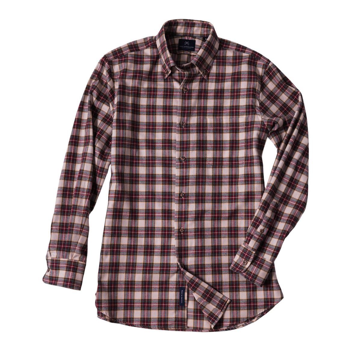 Bristol Button down Offwhite Red Green plaid Sport Shirt