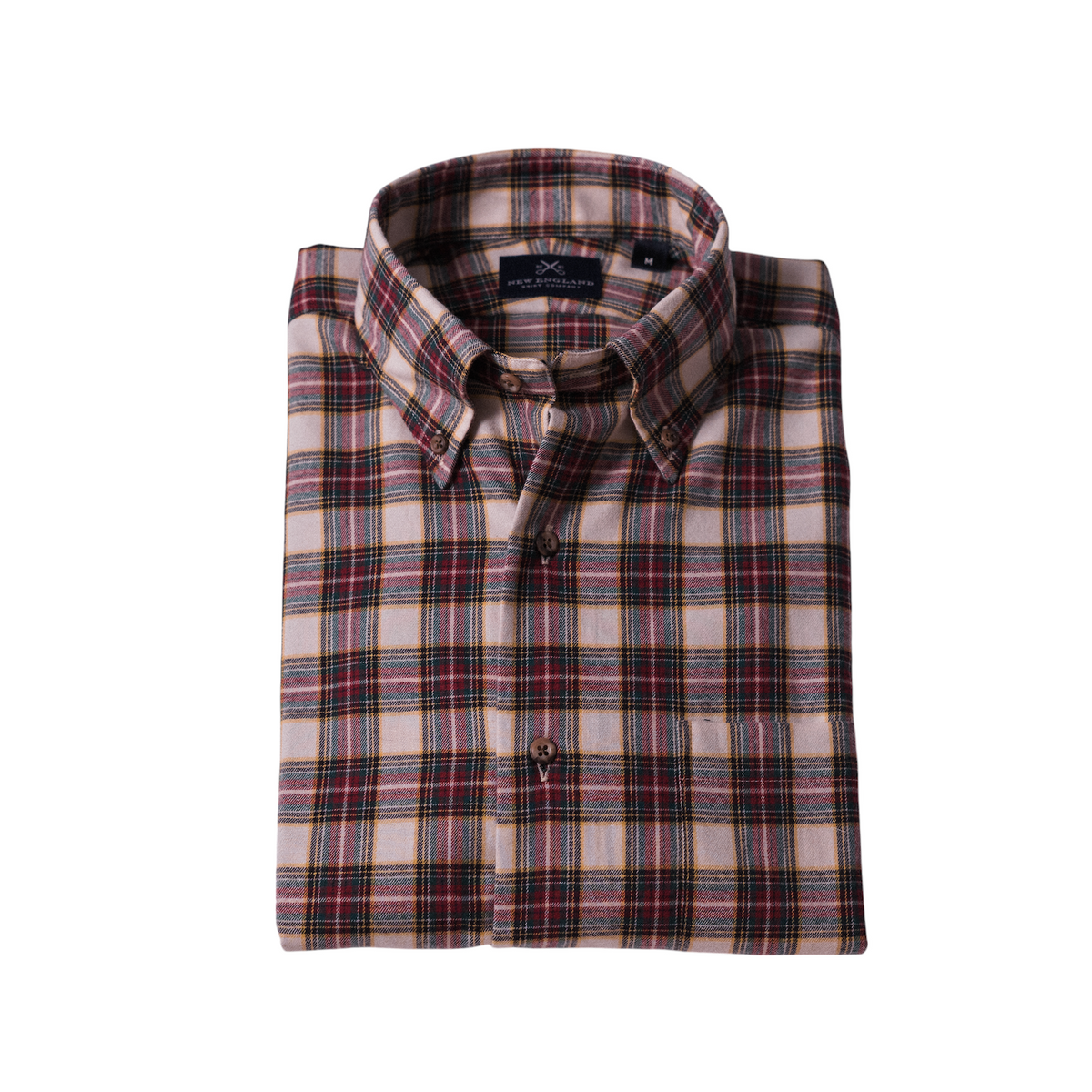 Bristol Button down Offwhite Red Green plaid Sport Shirt