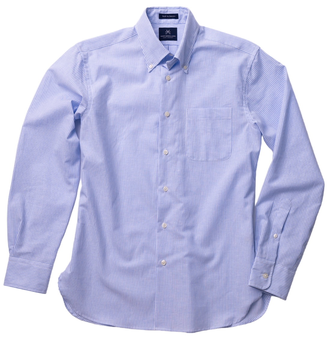 Bristol Button down Blue Stripe Cotton-Linen Sport Shirt