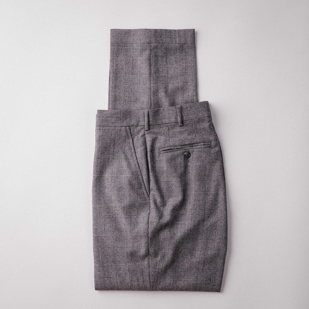 AWC Grey Plaid Wool Flannel Trouser
